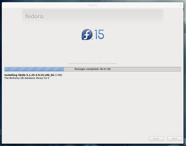 Install Progress Screen in Fedora 15