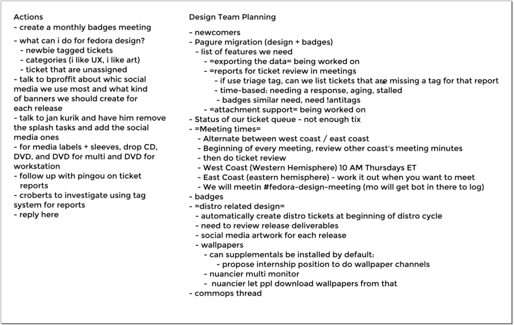 Screenshot of FAD brainstorming session from Inkscape